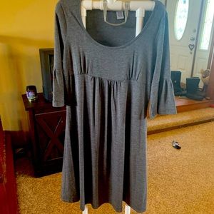 Gray Bell Sleeve Dress